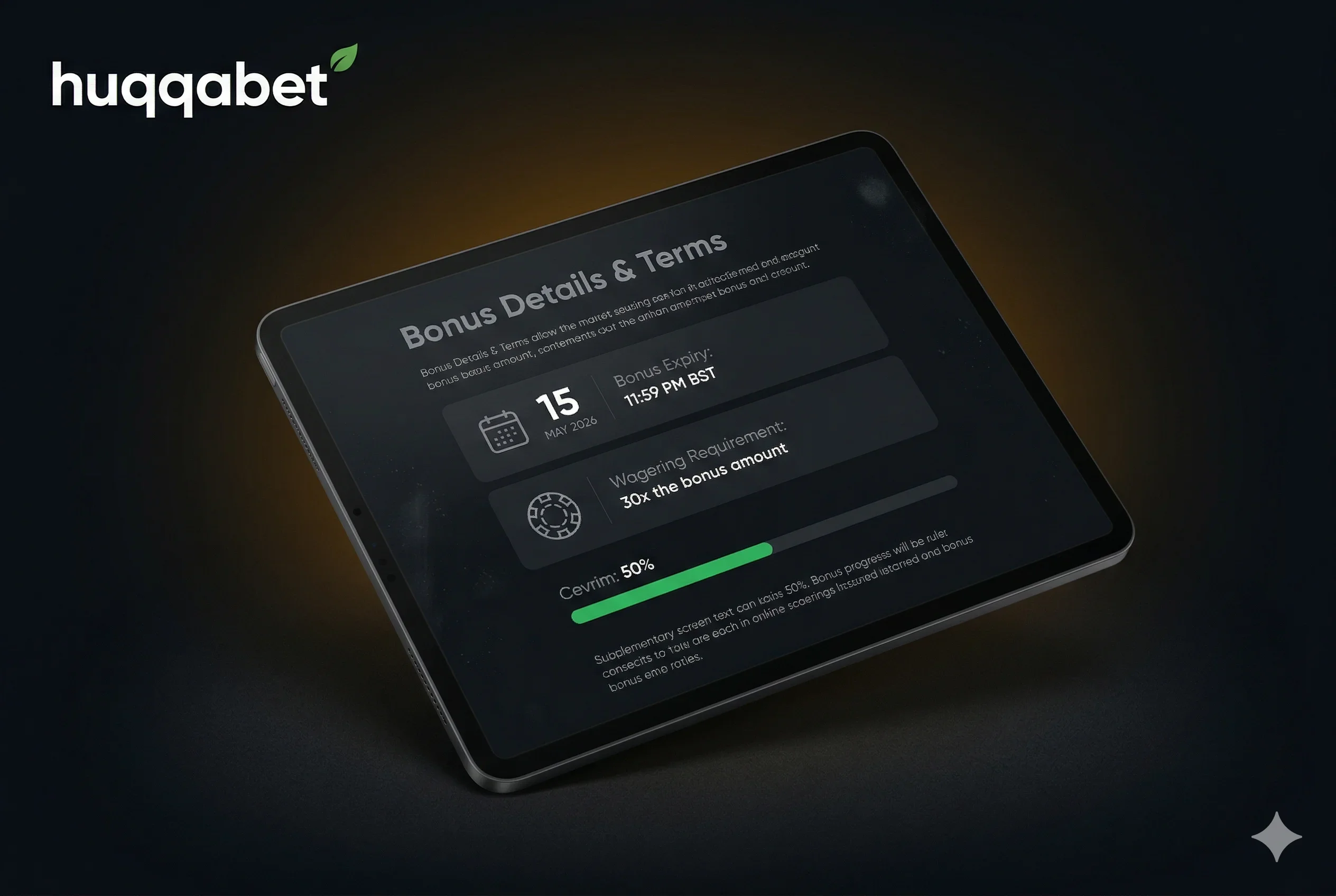 Huqqabet bonus detay çevrim şartları ekran görüntüsü