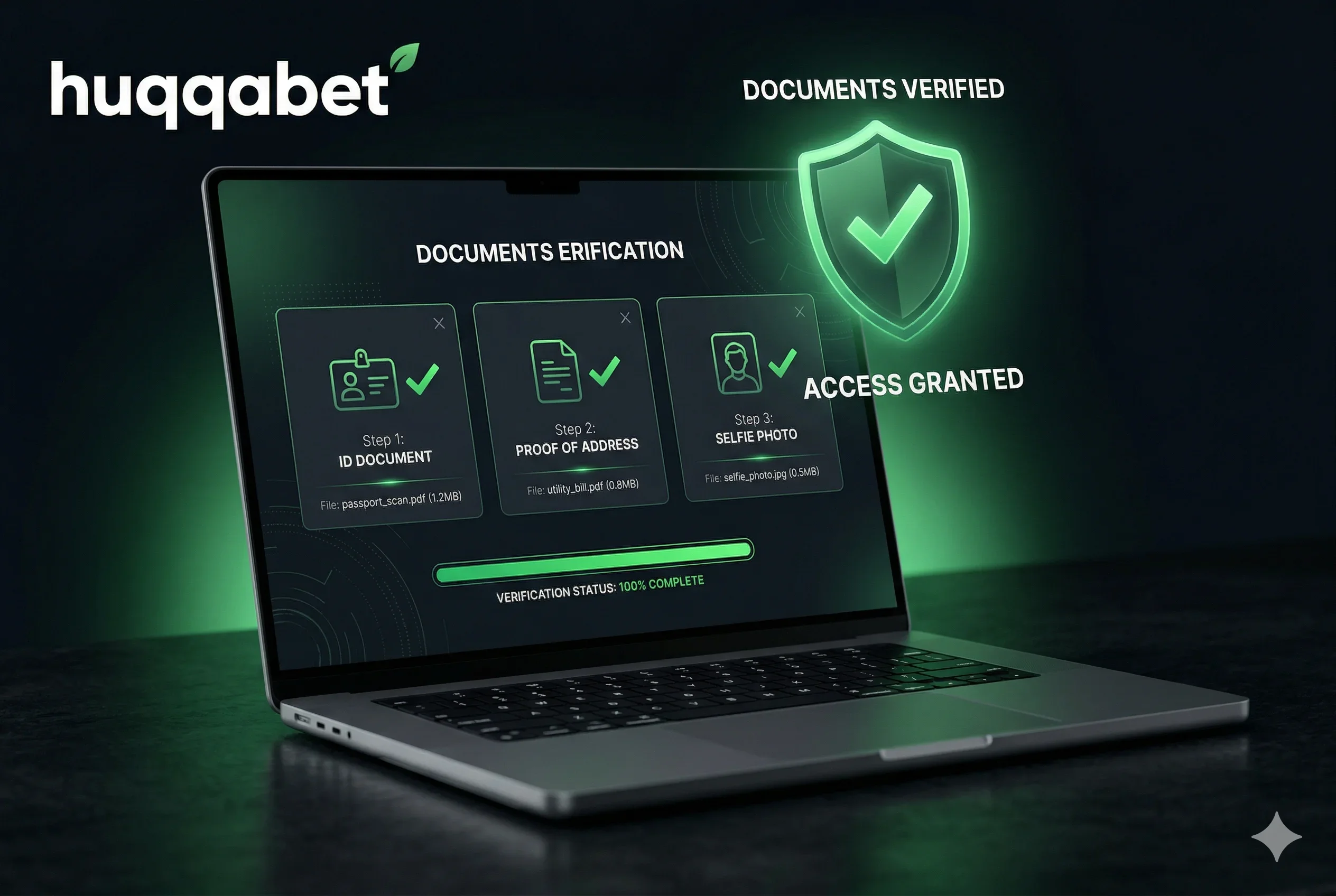 Huqqabet KYC doğrulama formu belge yükleme ekran görüntüsü